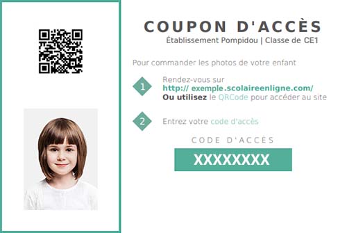 Exemple de coupon d'accès